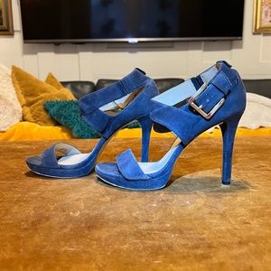 Michael Kohr's Blue Suede Leather Strappy Heel